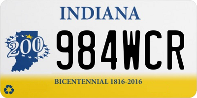 IN license plate 984WCR