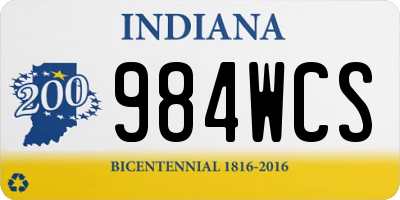 IN license plate 984WCS