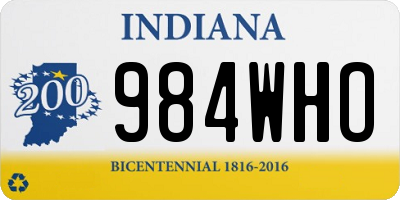 IN license plate 984WHO