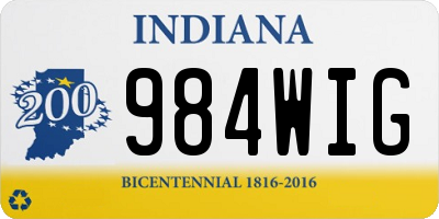 IN license plate 984WIG