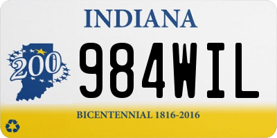 IN license plate 984WIL