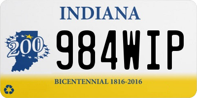 IN license plate 984WIP