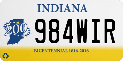 IN license plate 984WIR