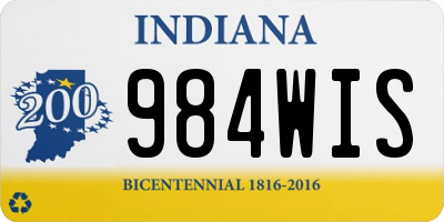 IN license plate 984WIS