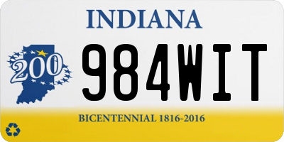 IN license plate 984WIT