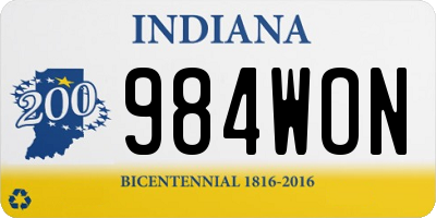 IN license plate 984WON