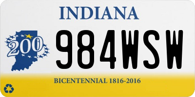 IN license plate 984WSW