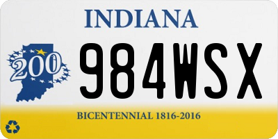 IN license plate 984WSX