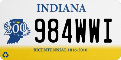IN license plate 984WWI