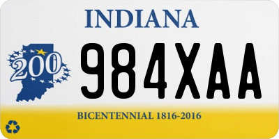 IN license plate 984XAA