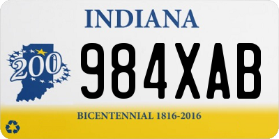 IN license plate 984XAB