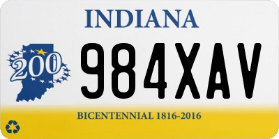 IN license plate 984XAV