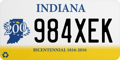 IN license plate 984XEK