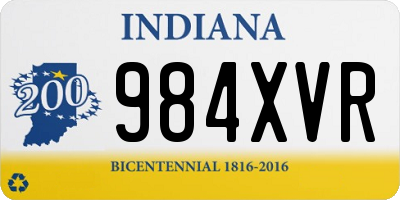 IN license plate 984XVR