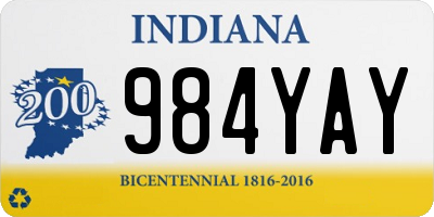 IN license plate 984YAY