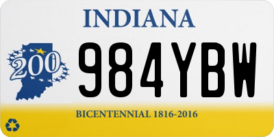 IN license plate 984YBW