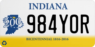 IN license plate 984YOR