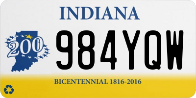 IN license plate 984YQW