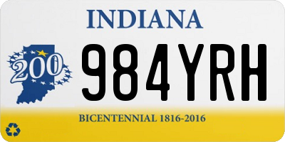 IN license plate 984YRH