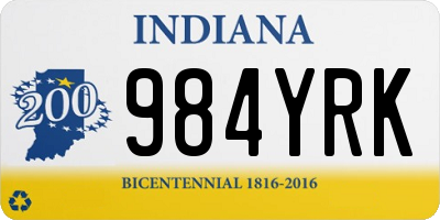 IN license plate 984YRK