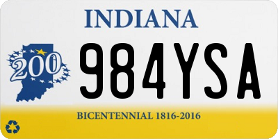 IN license plate 984YSA