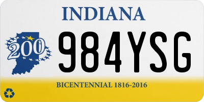 IN license plate 984YSG