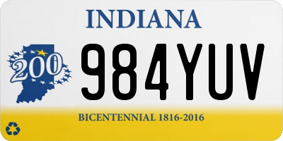 IN license plate 984YUV