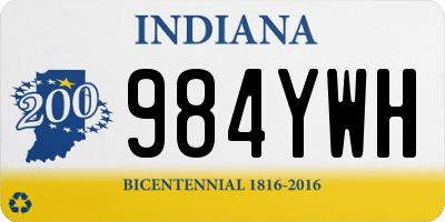 IN license plate 984YWH