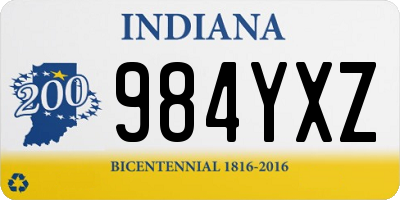 IN license plate 984YXZ