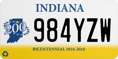 IN license plate 984YZW