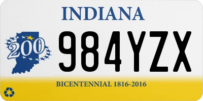 IN license plate 984YZX