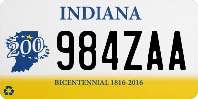 IN license plate 984ZAA