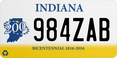 IN license plate 984ZAB