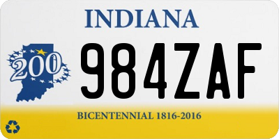 IN license plate 984ZAF