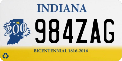 IN license plate 984ZAG