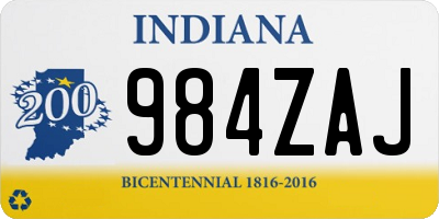 IN license plate 984ZAJ