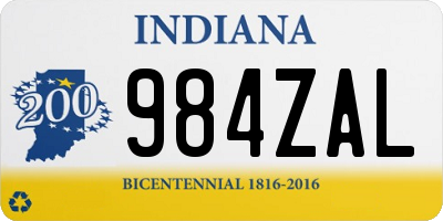 IN license plate 984ZAL