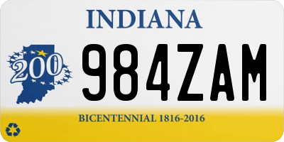IN license plate 984ZAM