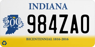 IN license plate 984ZAO