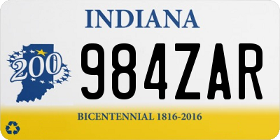 IN license plate 984ZAR