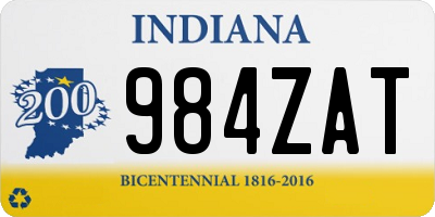 IN license plate 984ZAT