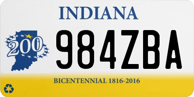 IN license plate 984ZBA