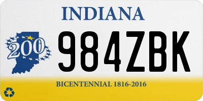 IN license plate 984ZBK