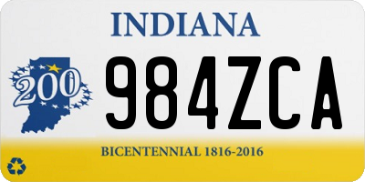 IN license plate 984ZCA