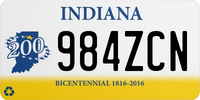 IN license plate 984ZCN