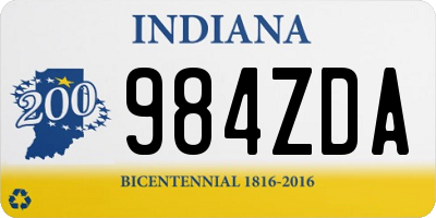 IN license plate 984ZDA