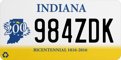 IN license plate 984ZDK