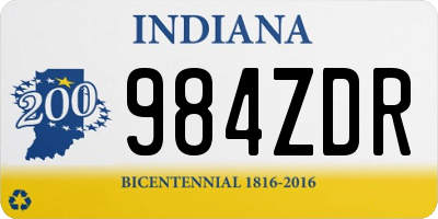 IN license plate 984ZDR