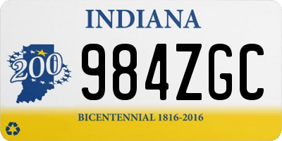 IN license plate 984ZGC