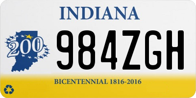 IN license plate 984ZGH